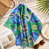 Lou Lou Matriarch Pattern Print Scarf | Ocean Dawn