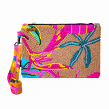 Lou Lou Matriarch Pattern Blue Sunset Print | Embellished Luxury Wrist Purse