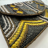Mbizi Gold | Non-Leather Beaded Luxury Clutch Bag
