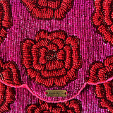Red Rose | Non-Leather Beaded Luxury Clutch Bag