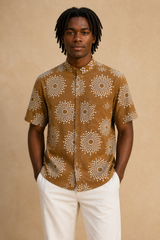 Desert Sunburst Shirt – Mandarin Collar – model 3