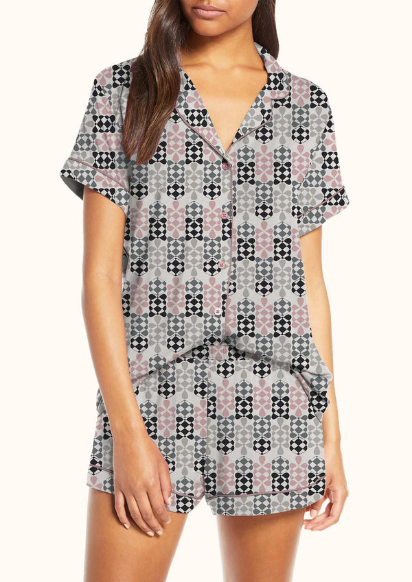 Short Pajama Set | Arewa Daya Neutral Pink