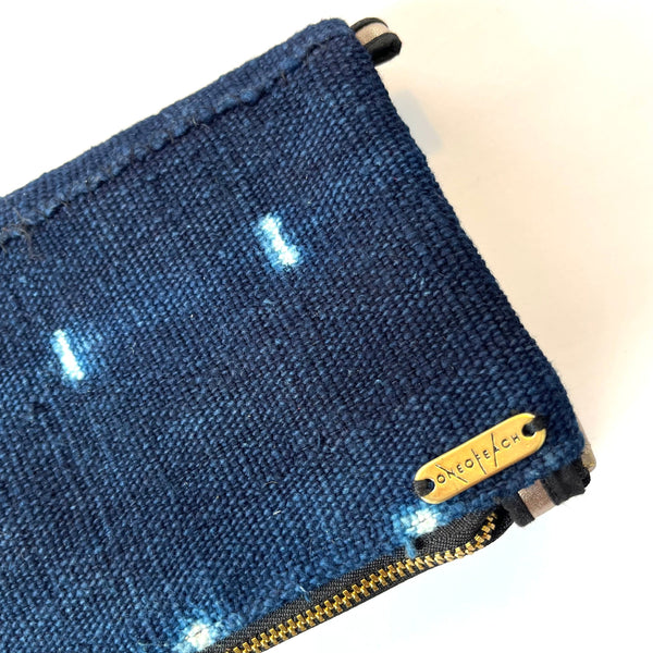 Fold-over Clutch Bag | Indigo woven