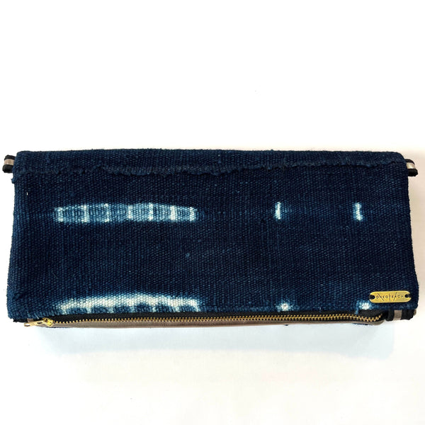 Fold-over Clutch Bag | Indigo woven