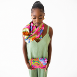 Lou Lou Matriarch Pattern Print Scarf | Blue Sunset