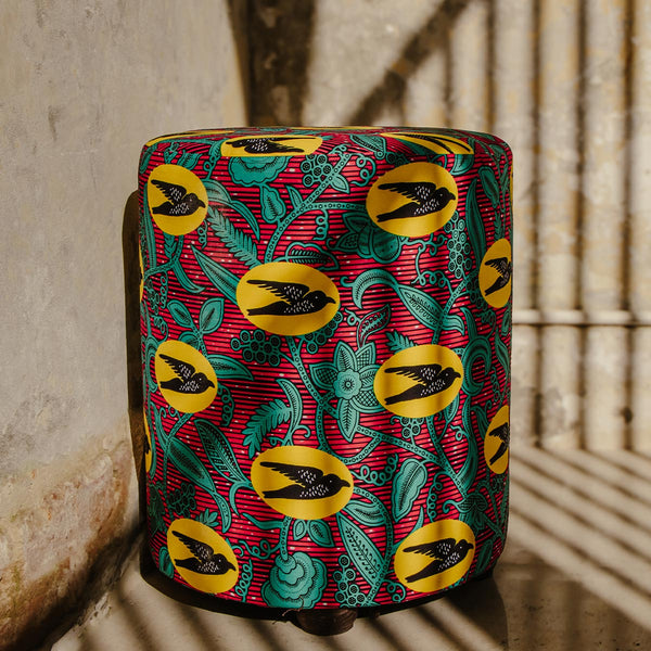 Chiriku |  Round African Print Ottoman