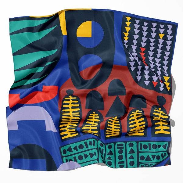 Mopane Print Scarf | Blue