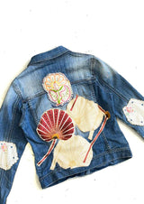 Shell Flower Embroidered Denim Jacket