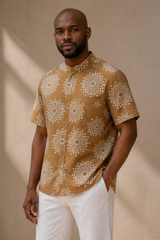 Desert Sunburst Shirt – Mandarin Collar – model 2