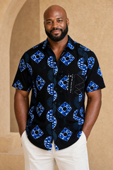 Indigo Rhythm Shirt II on a third model