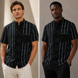 Midnight Ndebele Shirt – two-model collage