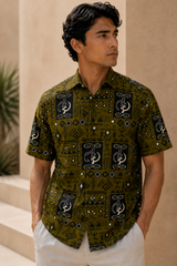 Olive Heritage Shirt – Normal Collar – model 1