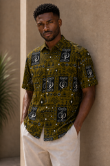 Olive Heritage Shirt – Normal Collar – model 2