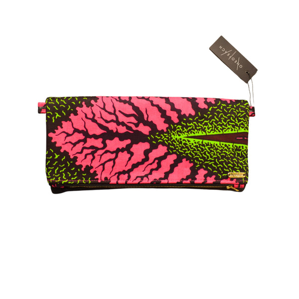 Fold-over Clutch Bag | Brown Roots