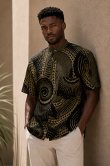 Savanna Spiral Shirt – Mandarin Collar – model 3