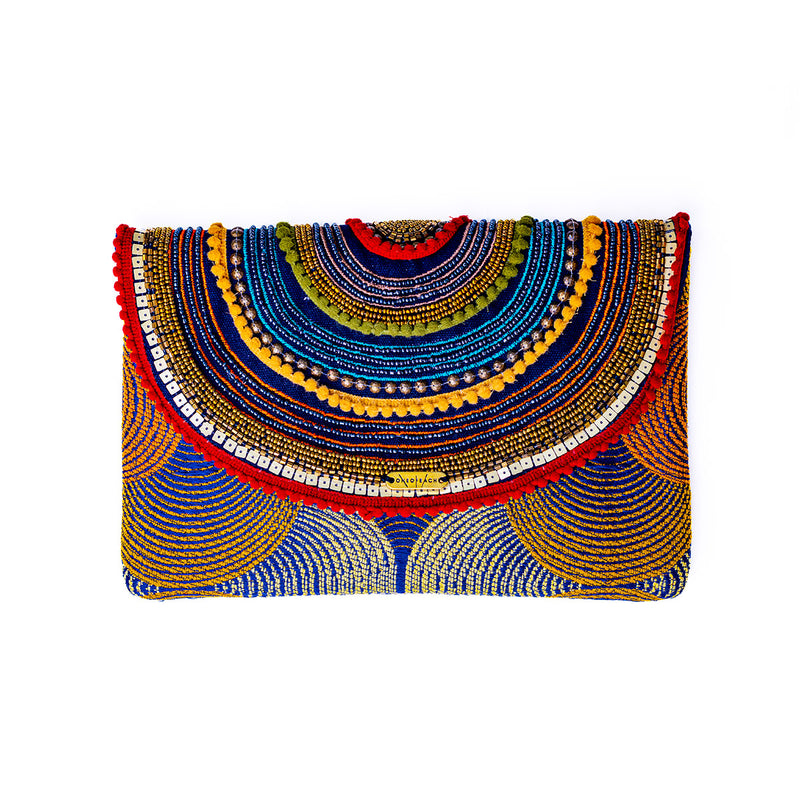 African Rainbow | Beaded Non-Leather Luxury Clutch Bag