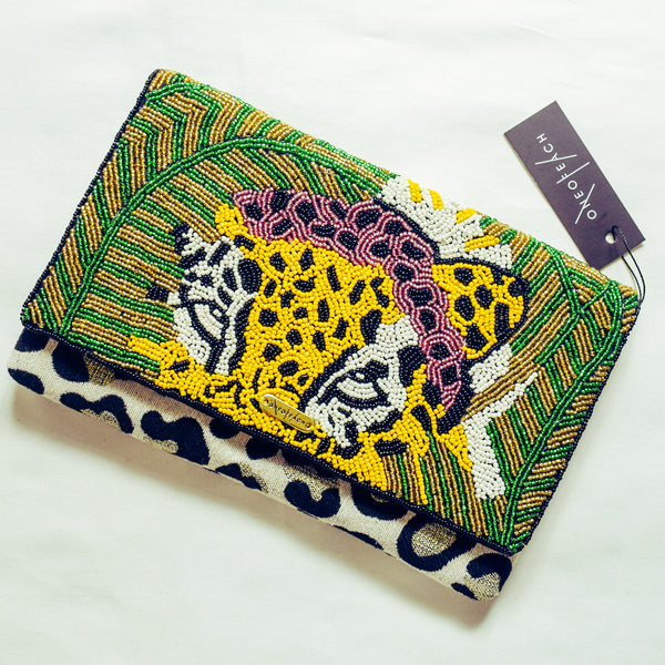 Leopard In The Wild | Non-Leather Luxury Clutch Bag