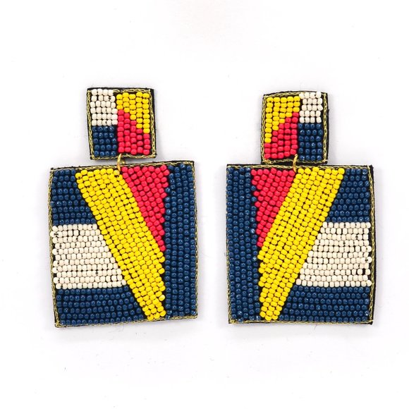 Square Shaped Beaded Earrings