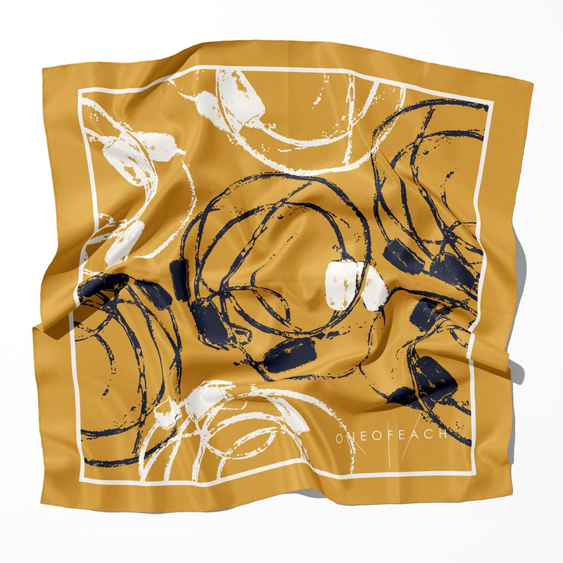 Coral Beads Print Scarf | Gold Sunrise