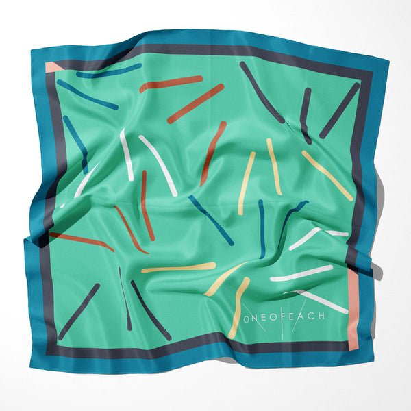 ONEOFEACH Signature Print Scarf | Biscay Green