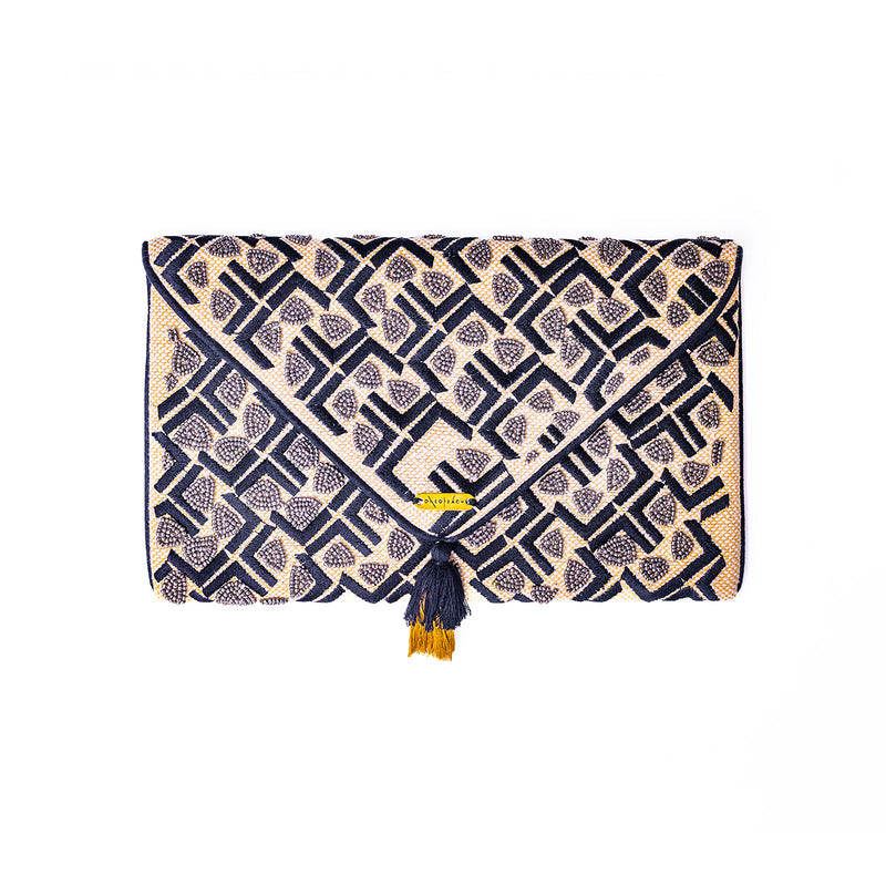 ONEOFEACH SIGNATURE PRINT | Non-Leather Beaded Luxury Clutch Bag