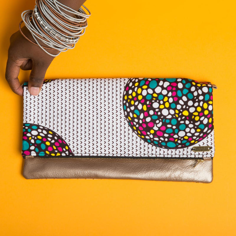 Fold-over Clutch Bag | Multicolored Ball