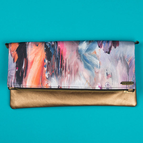Fold-over Clutch Bag | Watercolour Print