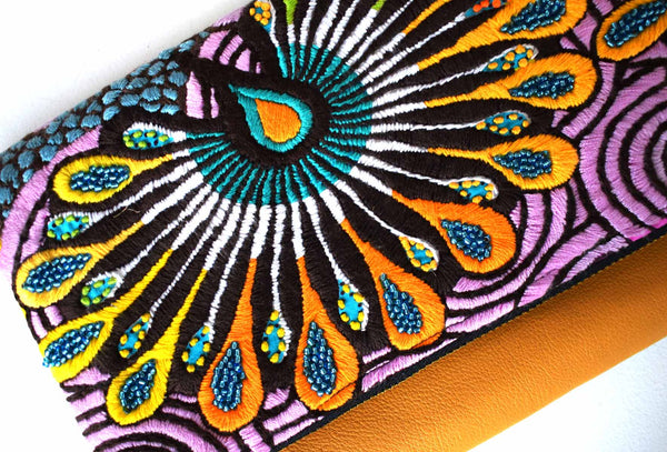 Peacock Feathers | Embellished Luxury Clutch Bag